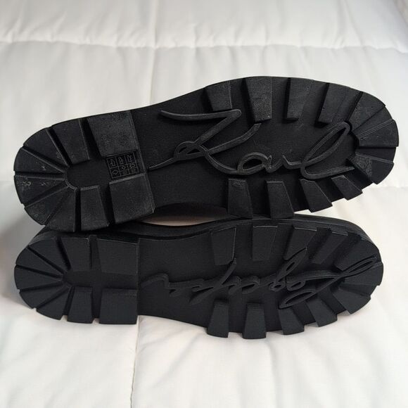 Karl Lagerfeld Size 9 Mayde Cream Leather And Rhinestone Trimmed Boots, NEW - Picture 14 of 14